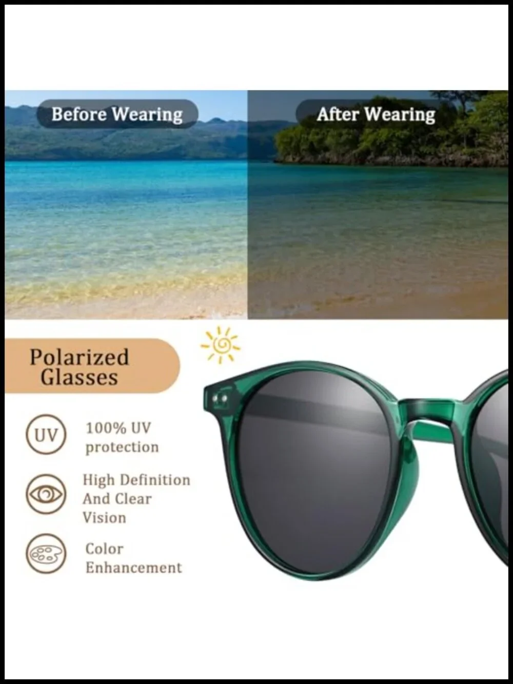 Retro Round Polarized Sunglasses 4 Pack UV400 Protection Vintage Classic